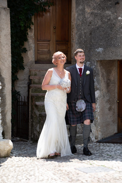 Scottish wedding in kilts in Malcesine