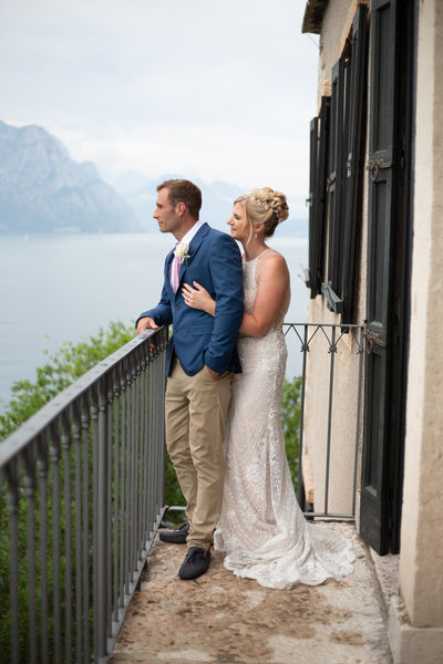 Adrian on Malcesine Balcony with Julia