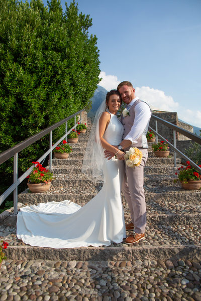 Kim & Gareth wedding Malcesine Castle, Steps