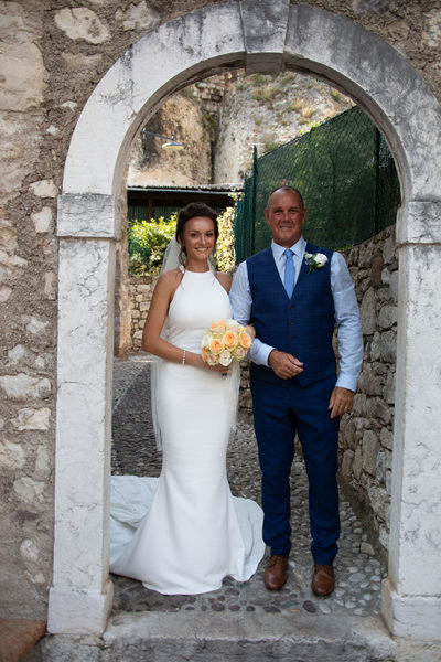 Kim & Dad Malcesine, Lake Garda. Bridal portraits