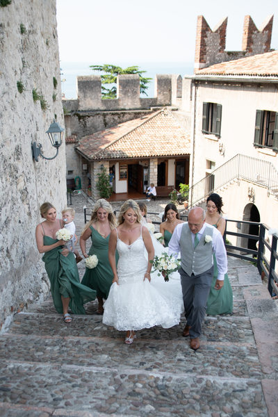 Lucy and her bridesmaids in Malcesine