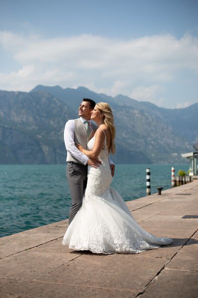 Lucy and Francesco, Malcesine Harbour, Lake Garda.
