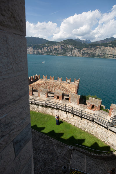 Shadows in Malcesine Castle on Lake Garda