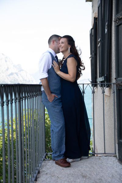 Dreaming of their future as mr&mrs in Malcesine Castle