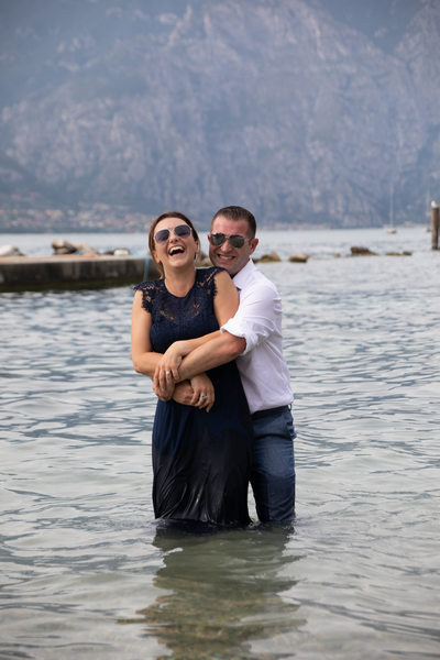 Trashing the dress is good fun in Malcesine Lake Garda