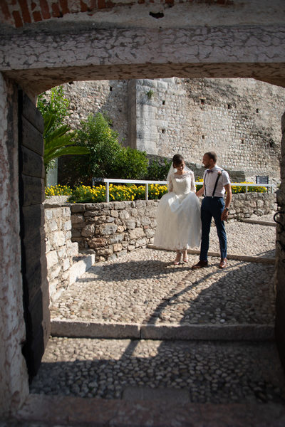 Lisa and Josh, Walking in Malcesine Castle