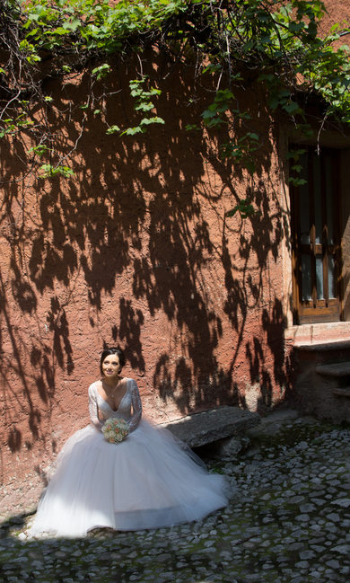 Shadows on the bride on Lake Garda
