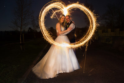 Sparkler heart wedding photo