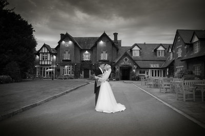 Dramatic night wedding photography at The Villa, Wrea Green
