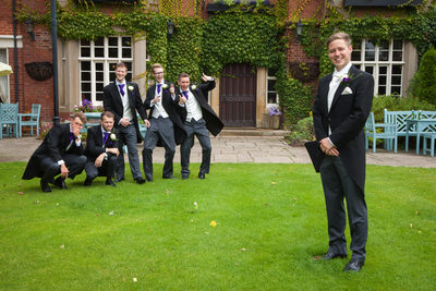 Groom and the ushers at The Villa, Wrea Green