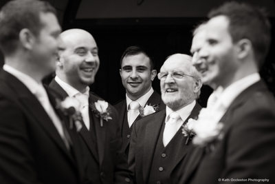 The Groom and groomsmen at Mitton Hall