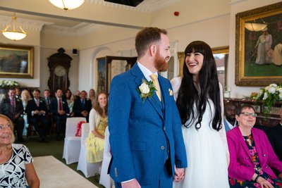 Wedding ceremony at St Anne's Town Hall, Lancashire
