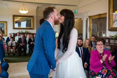 Wedding kiss, St Annes Town Hall