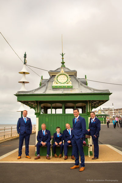 Groomsmen on Blackpool promenade