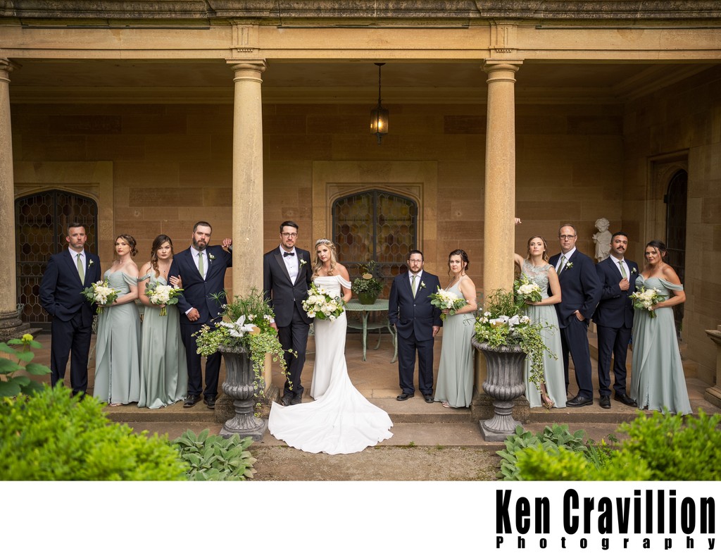 Paine Art Center Oshkosh Wedding Party Group Photo