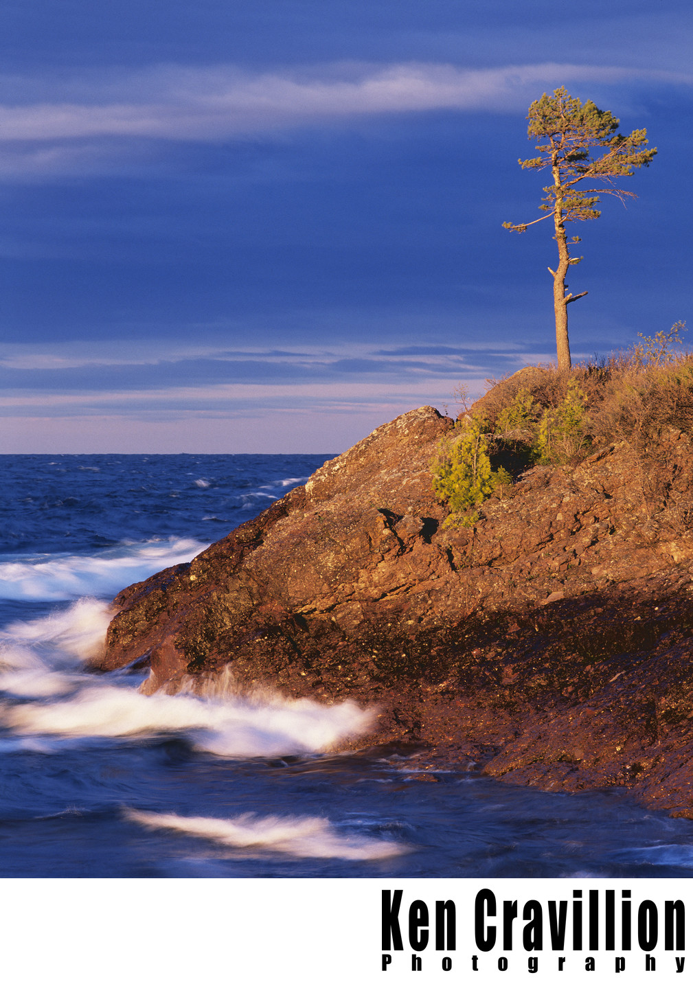 Copper Harbor Michigan Lake Superior Tree Waves Photo