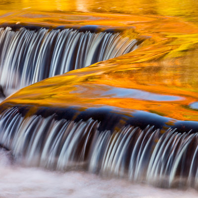 Bond Falls Fall Rapids Reflection Upper Michigan Photo