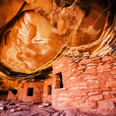 Broken Roof Ruin Utah Canyon Photograph