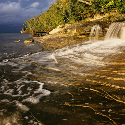 Pictured Rocks Upper Michigan Waterfall Photo
