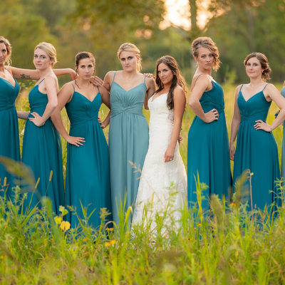 Bubolz Preserve Bridesmaids Sunset Wedding Photo