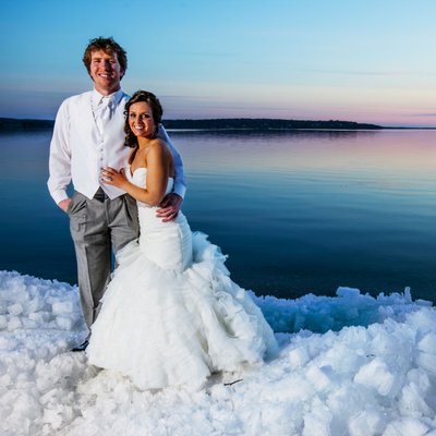 Green Lake Heidel House Sunset Wedding Photo