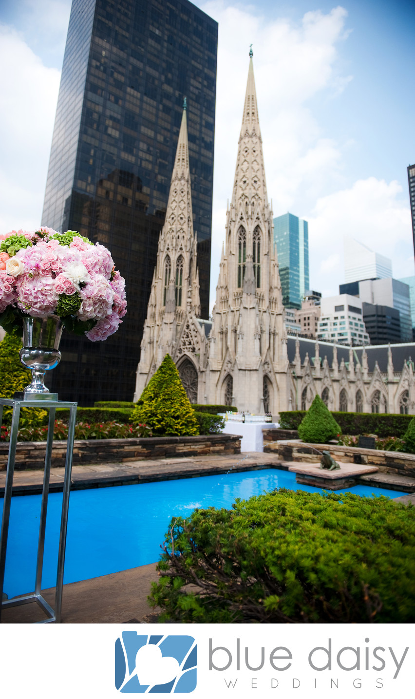 Rockefeller Center rooftop garden wedding ceremony