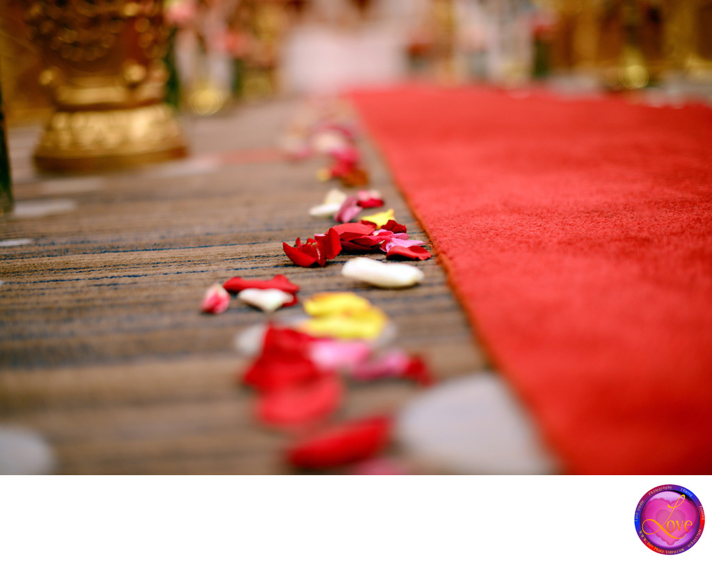 Indian Wedding Red Carpet Rose Aisle Photographer GA