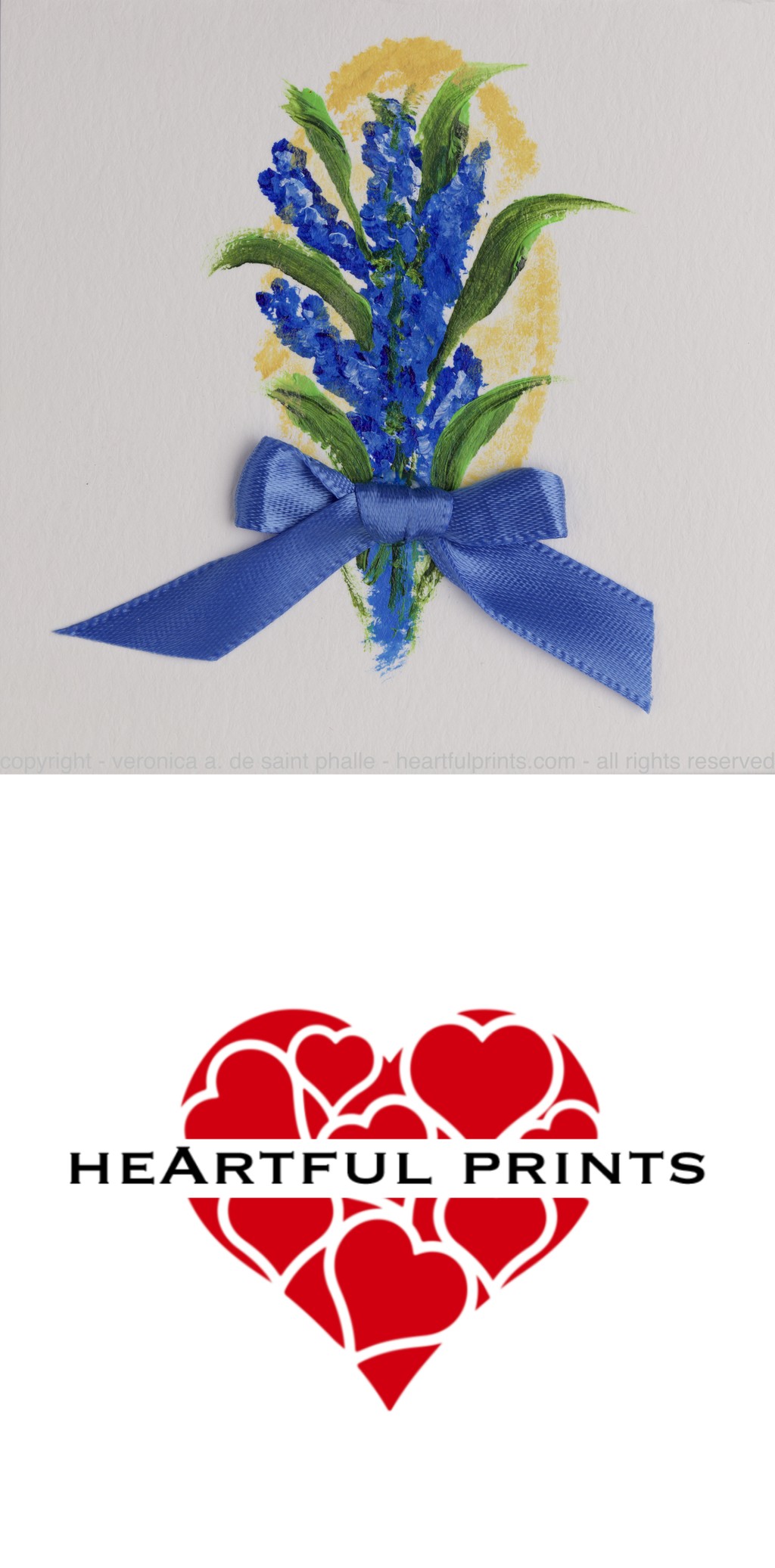 Blue Flowers and Blue Bow
