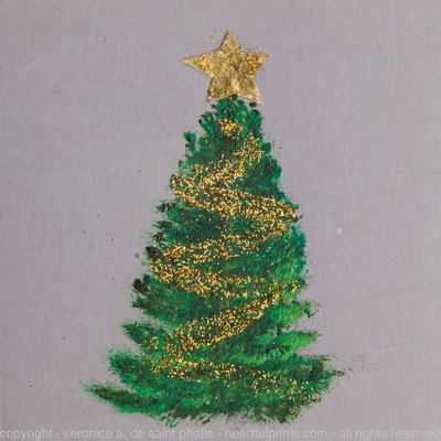 Christmas Tree with Gold Glitter