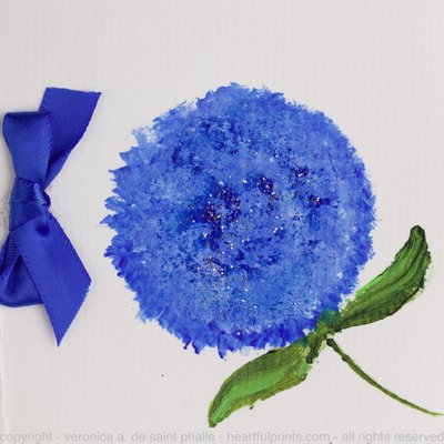 Blue Flower and Blue Bow