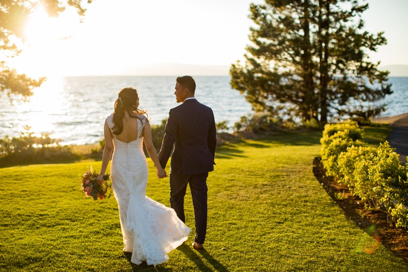 Edgewood Tahoe Wedding Sunset Photos