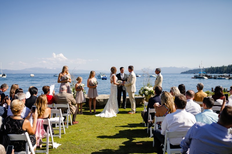 Gar Woods Grill and Pier Wedding Ceremony Photography