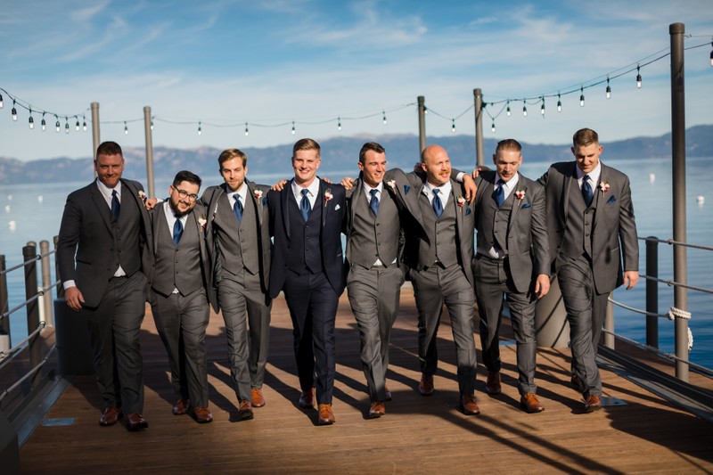 West Shore Cafe Wedding Groomsmen Photos