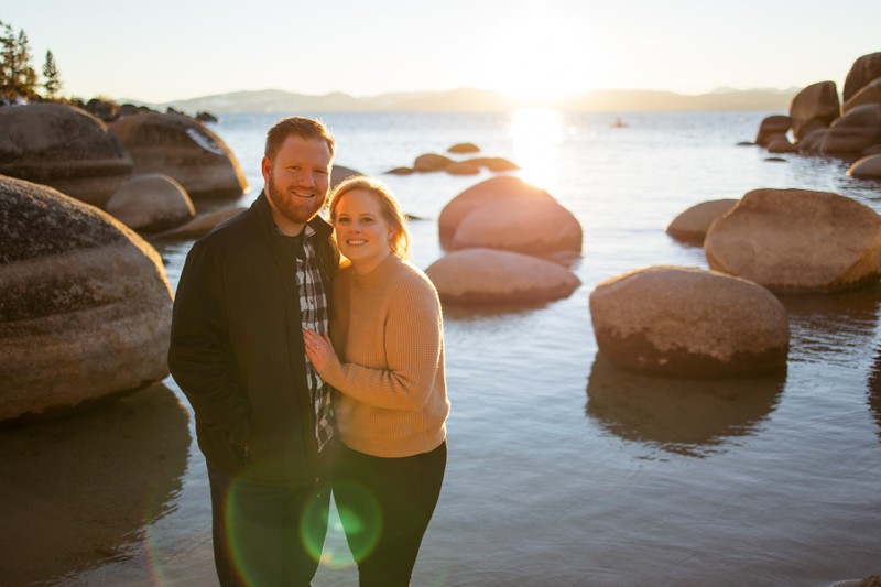 Sand Harbor Winter Engagement Photos