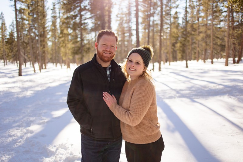 Mt Rose Snowy Winter Engagement Photography