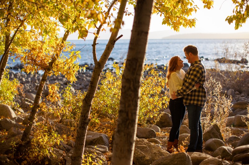 Lake Tahoe Fall Engagement Photography 