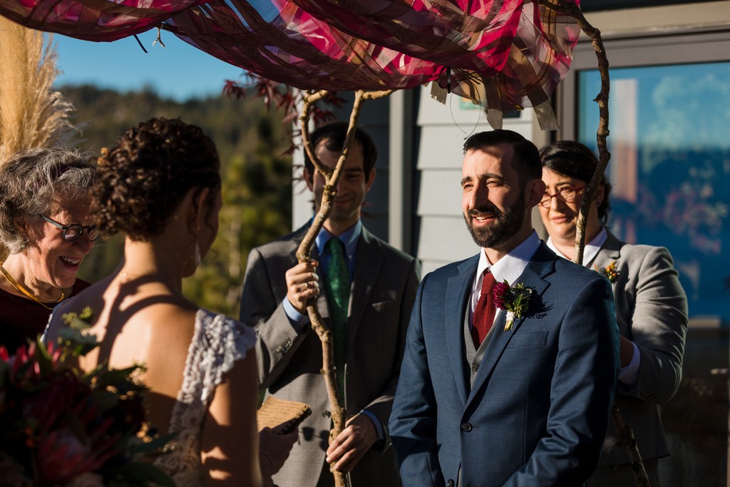 Tahoe Blue Estate Deck Wedding Ceremony Pictures