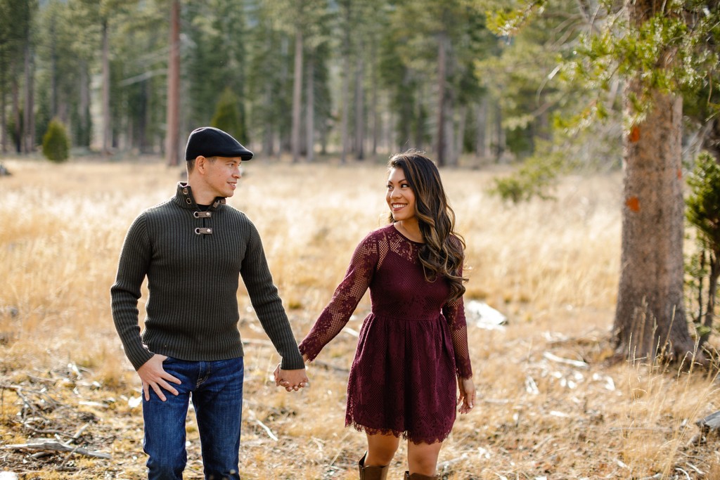 South Tahoe Forest Engagement Photographs