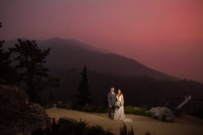 Tahoe Blue Estate Wedding Sunset Photo