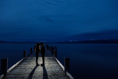 Blue Hour Lake Tahoe Engagement Photos