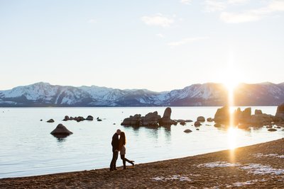 South Lake Tahoe Winter Engagement Photography