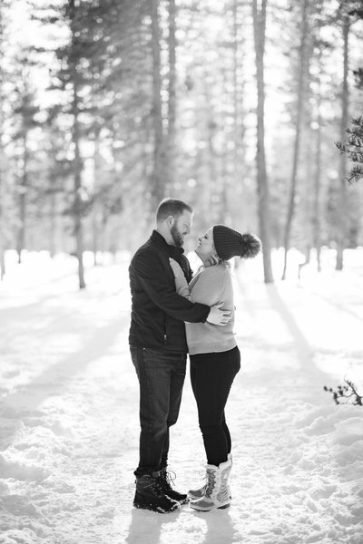 North Lake Tahoe Snowy Engagement Pictures
