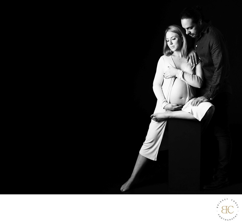 Artistic Family Maternity Portrait in Studio