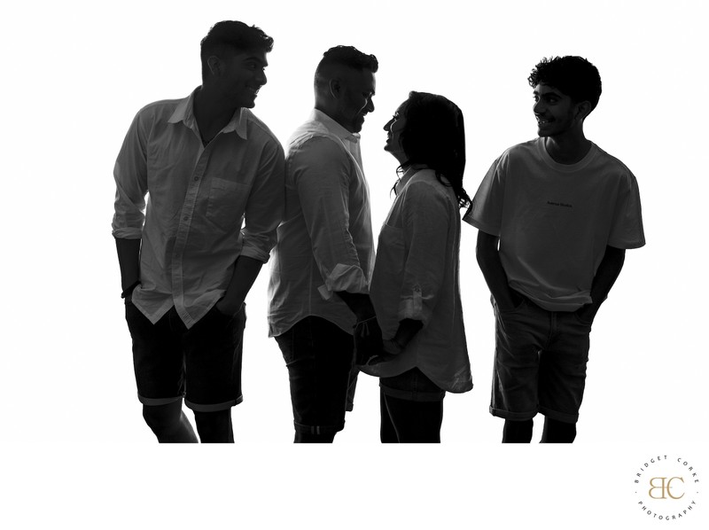 Silhouette of Modern Family in Casual Wear