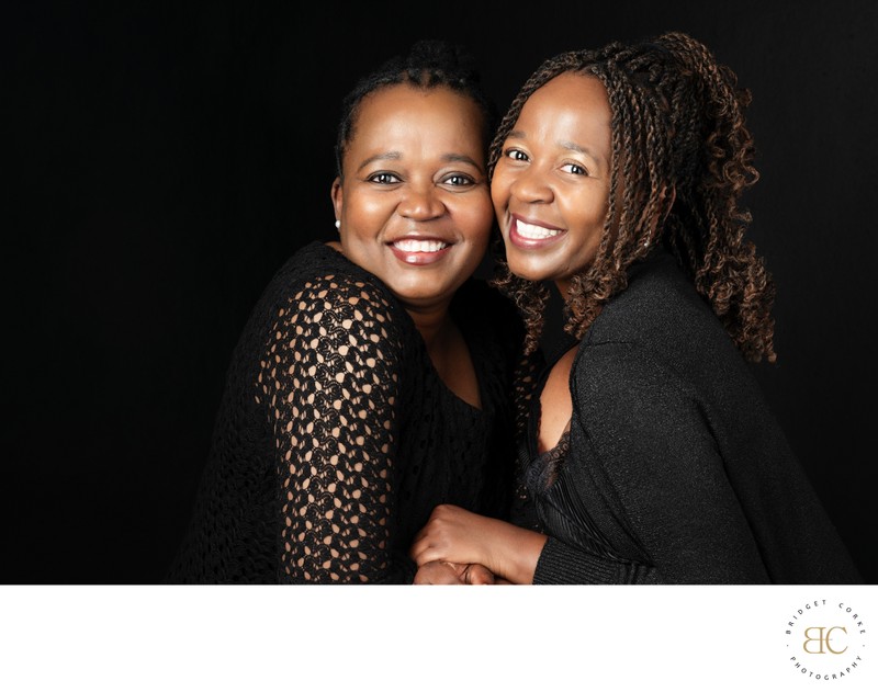  Joyful Mother and Daughter Studio Portrait