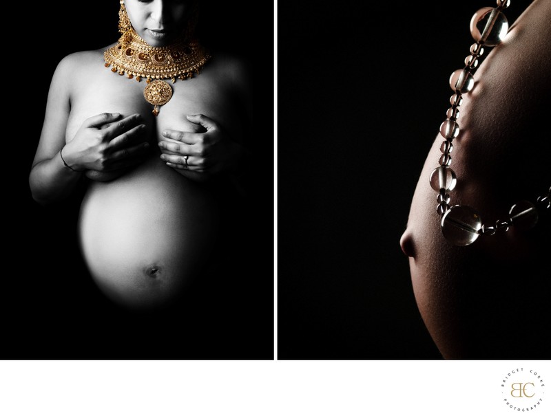 Bold Jewellery and Artistic Maternity Portraits Diptych