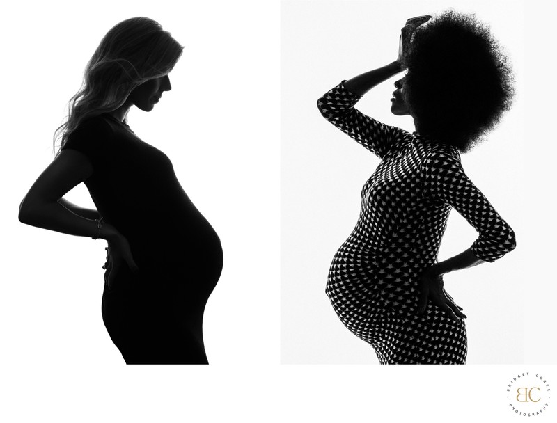 Maternity Silhouette Diptych - Classic and Polka Dress