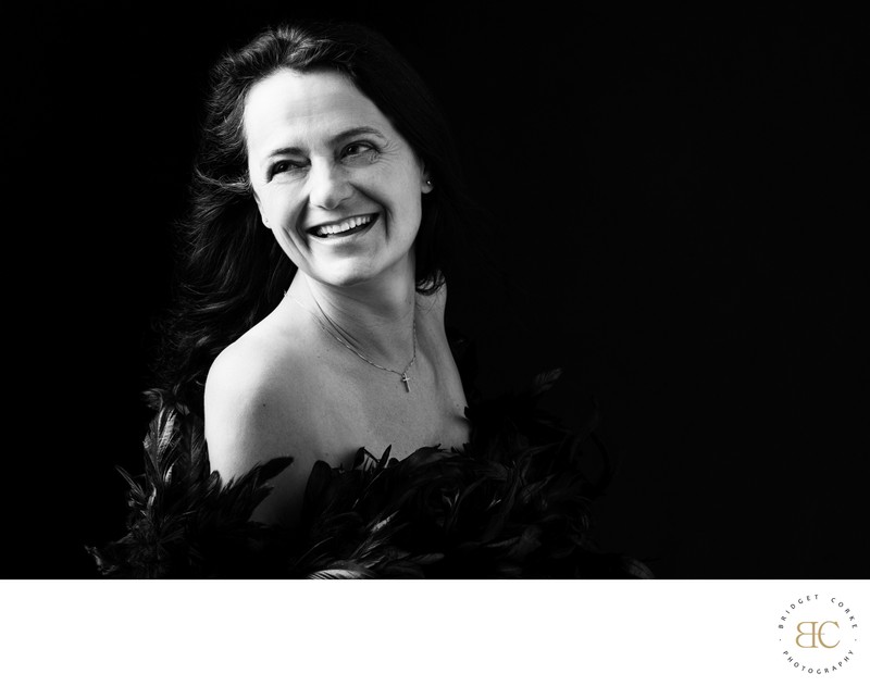 Radiant Smile in Feathered Gracefulness