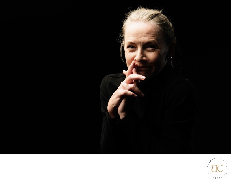 Studio portrait of Bridget Corke in Johannesburg