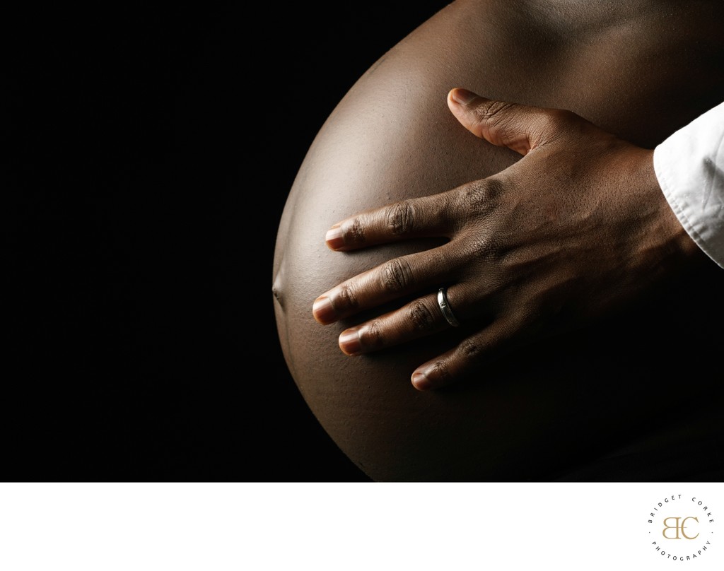 Father Hands Preggy Tummy